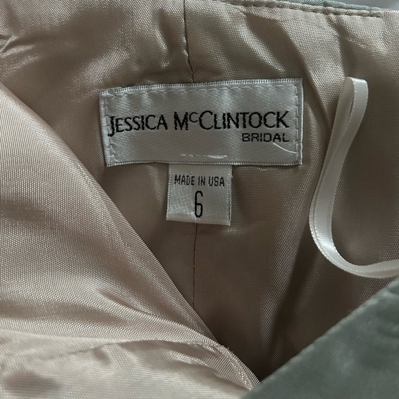 Jessica McClintock Bridal Strapless Mint Green Midi Dress Size 6 Vintage - Picture 3 of 10